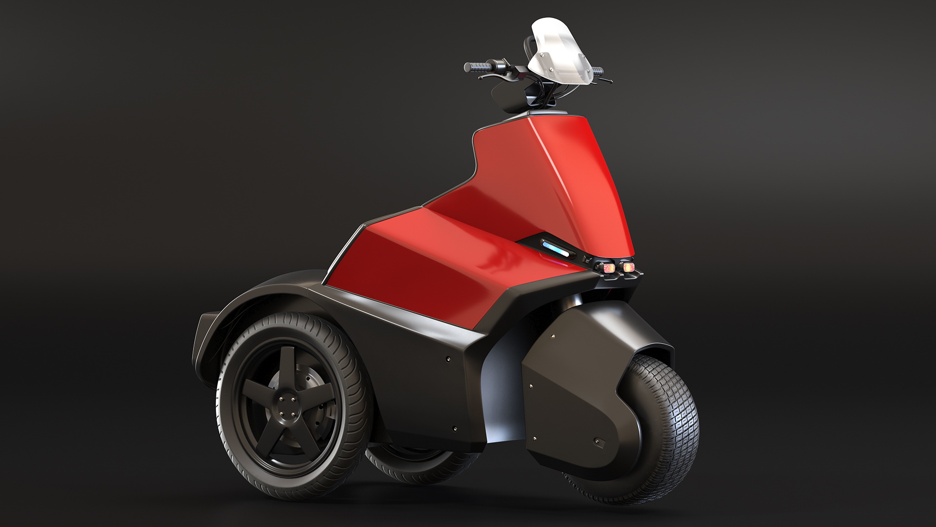 3D Electric Bike Red Light model