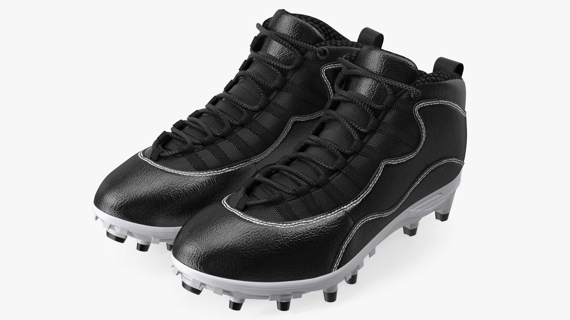 3D Baseball Cleats Black