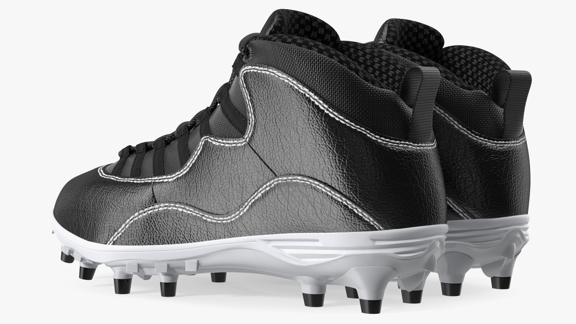 3D Baseball Cleats Black