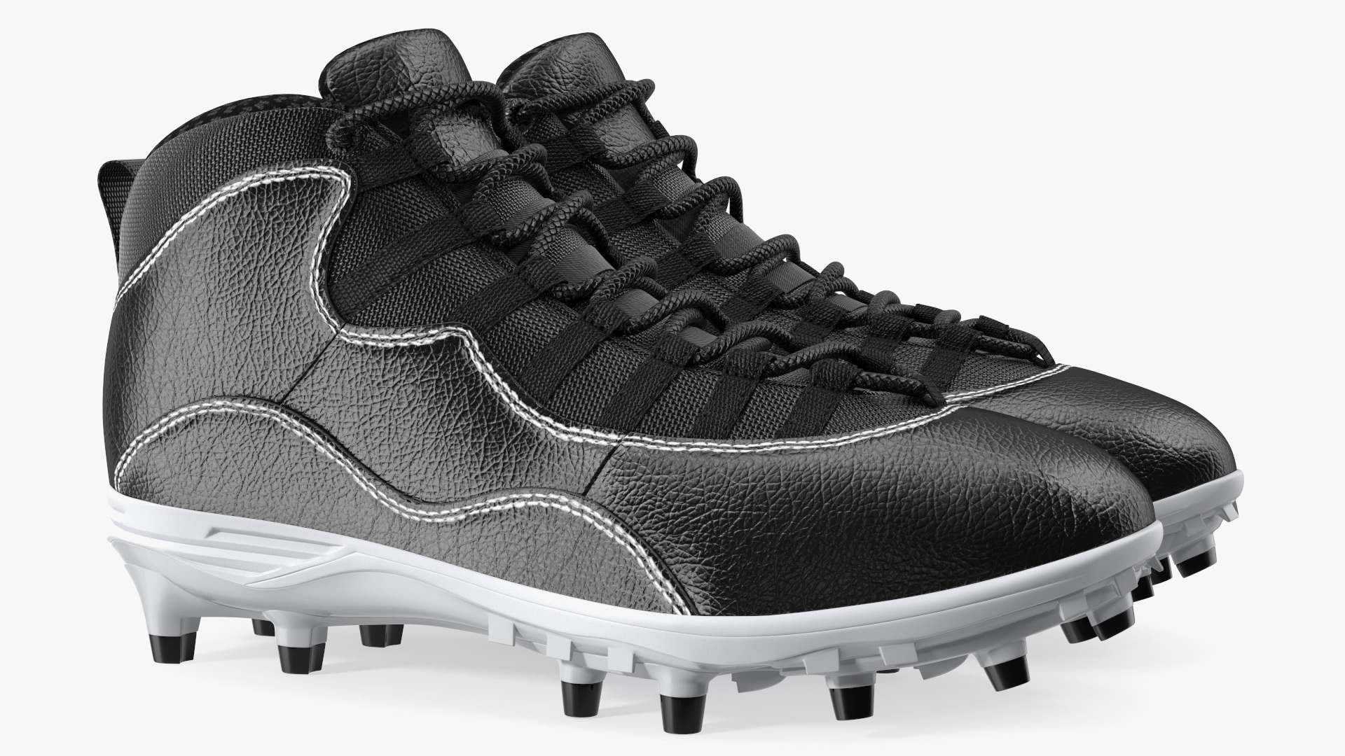 3D Baseball Cleats Black