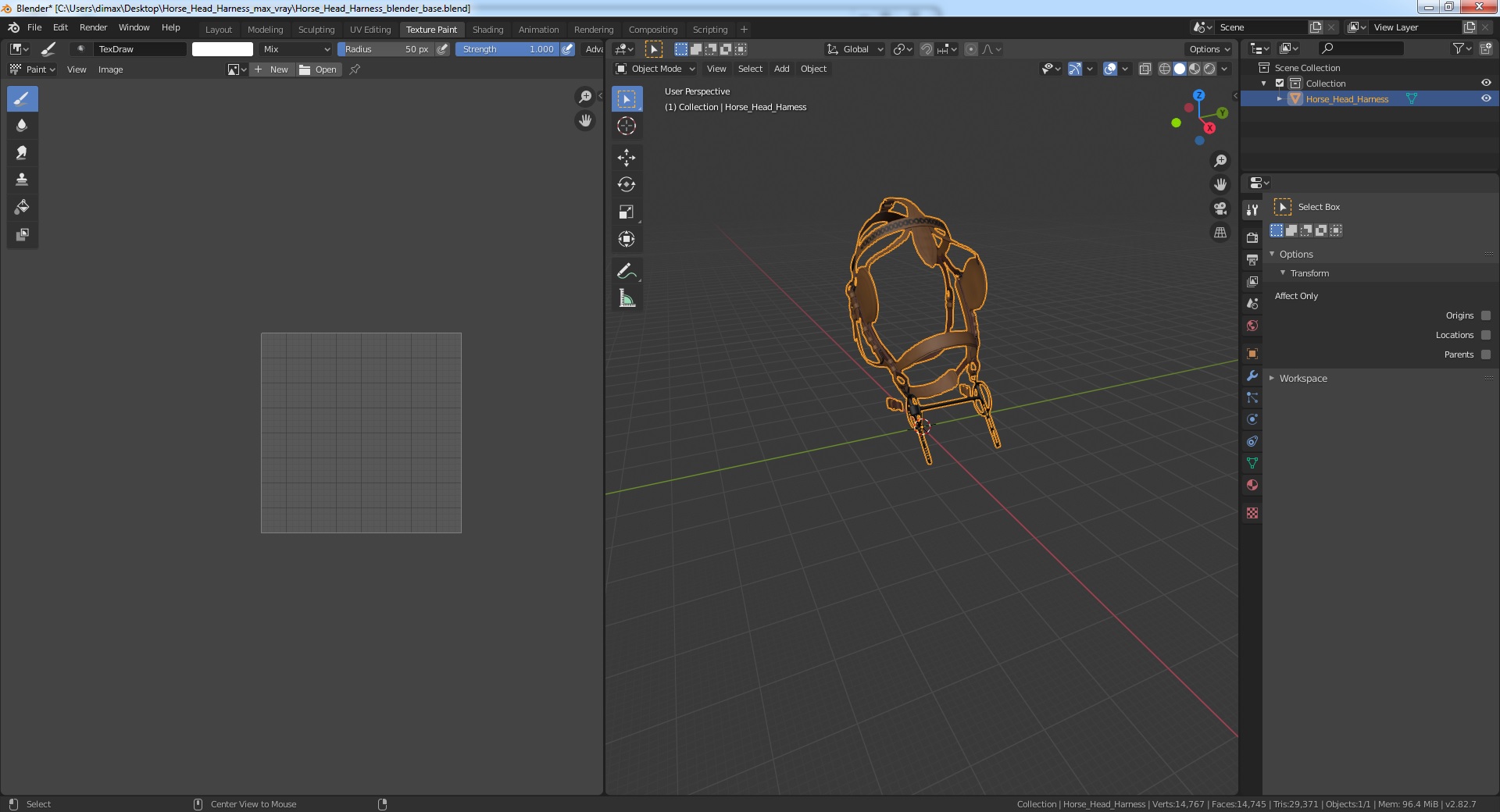 3D Horse Head Harness model