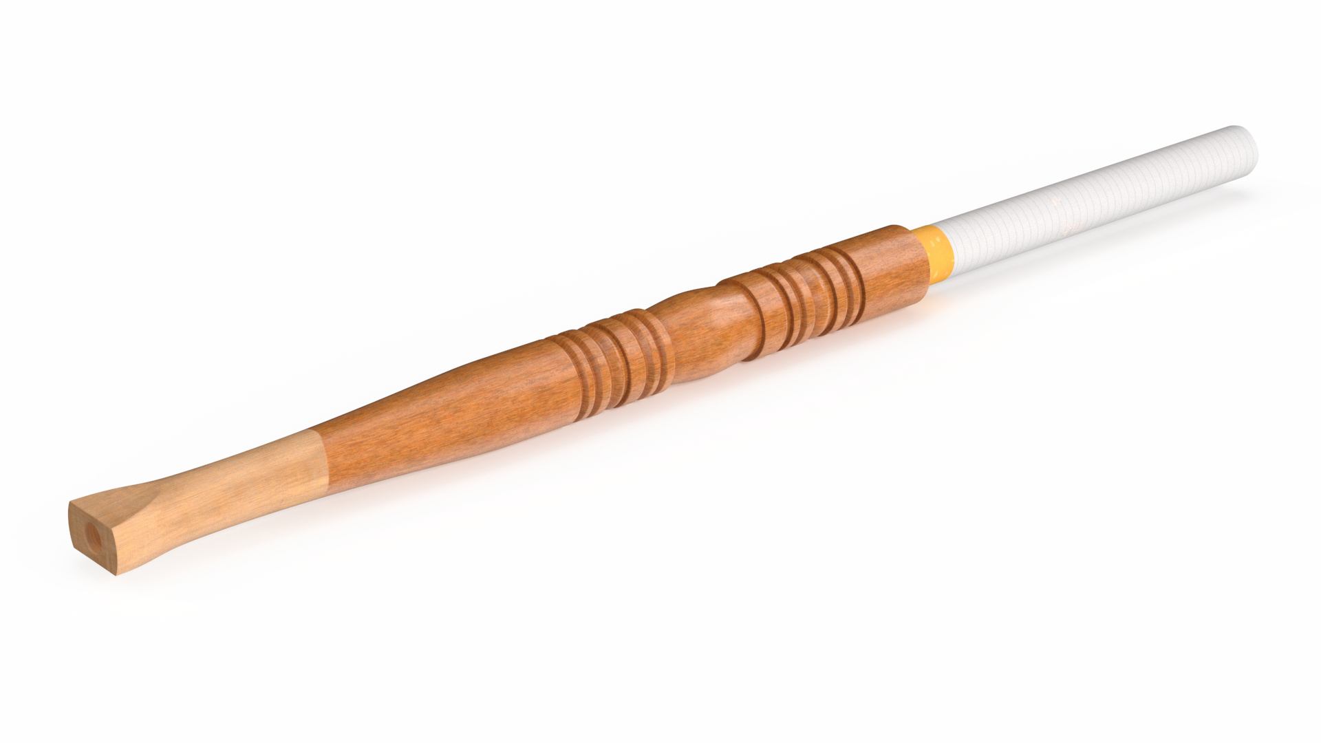 3D Wooden Cigarette Holder with Cigarette model