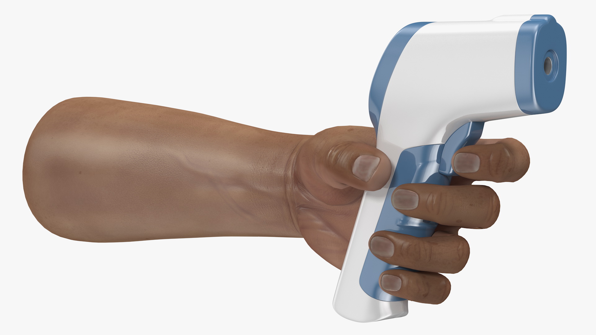 Infrared Forehead Thermometer in Hand Rigged 3D model