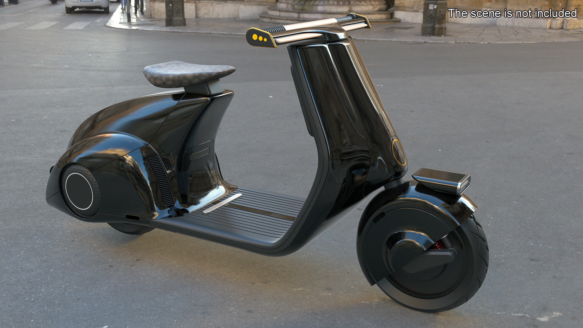 3D model Futuristic Electric Scooter Black Rigged