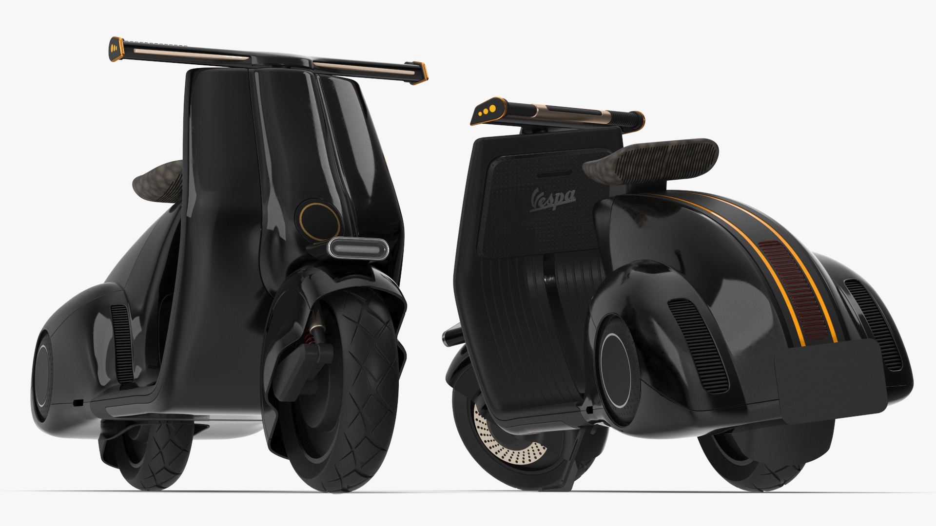 3D model Futuristic Electric Scooter Black Rigged