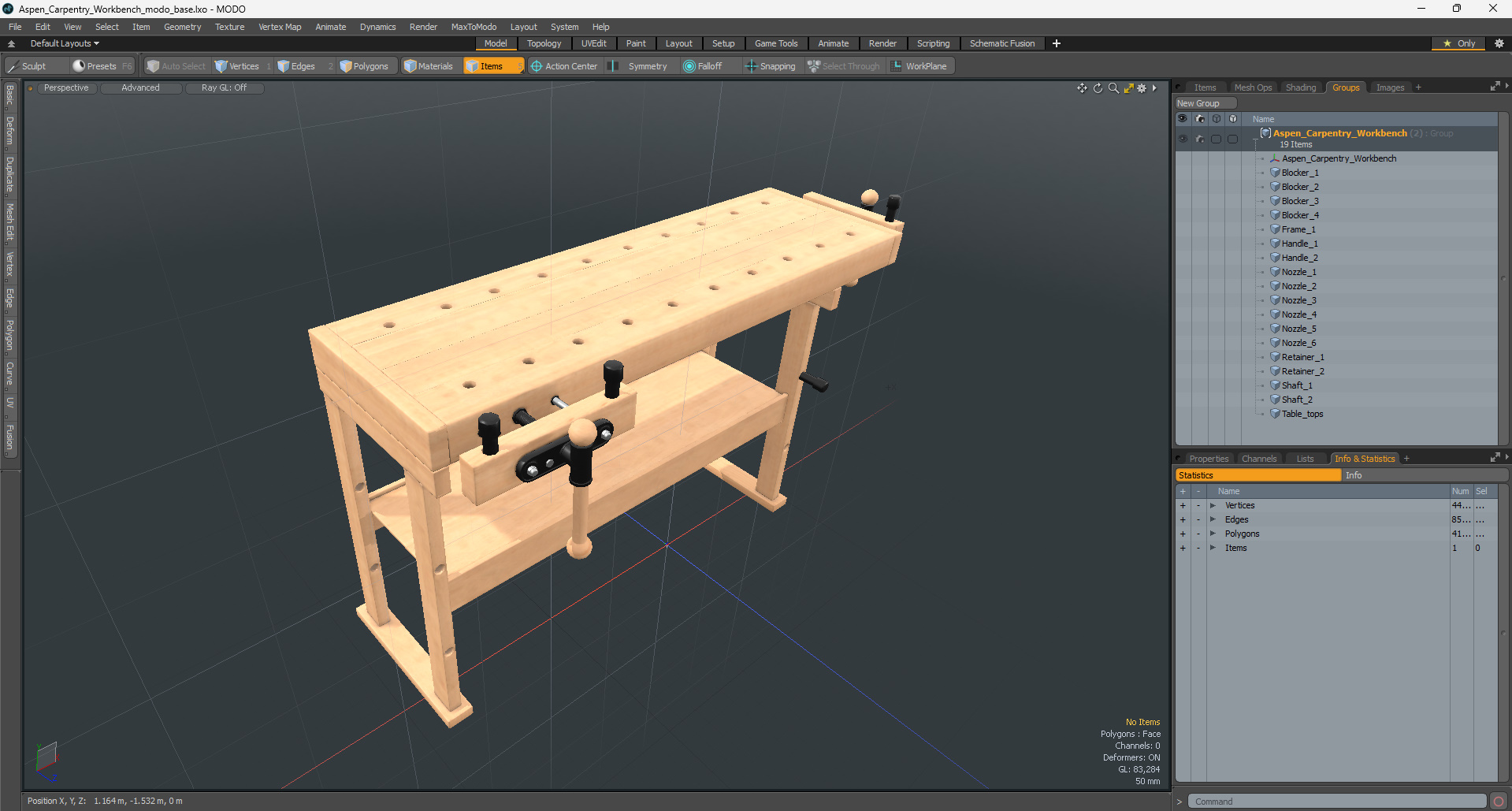 3D model Aspen Carpentry Workbench