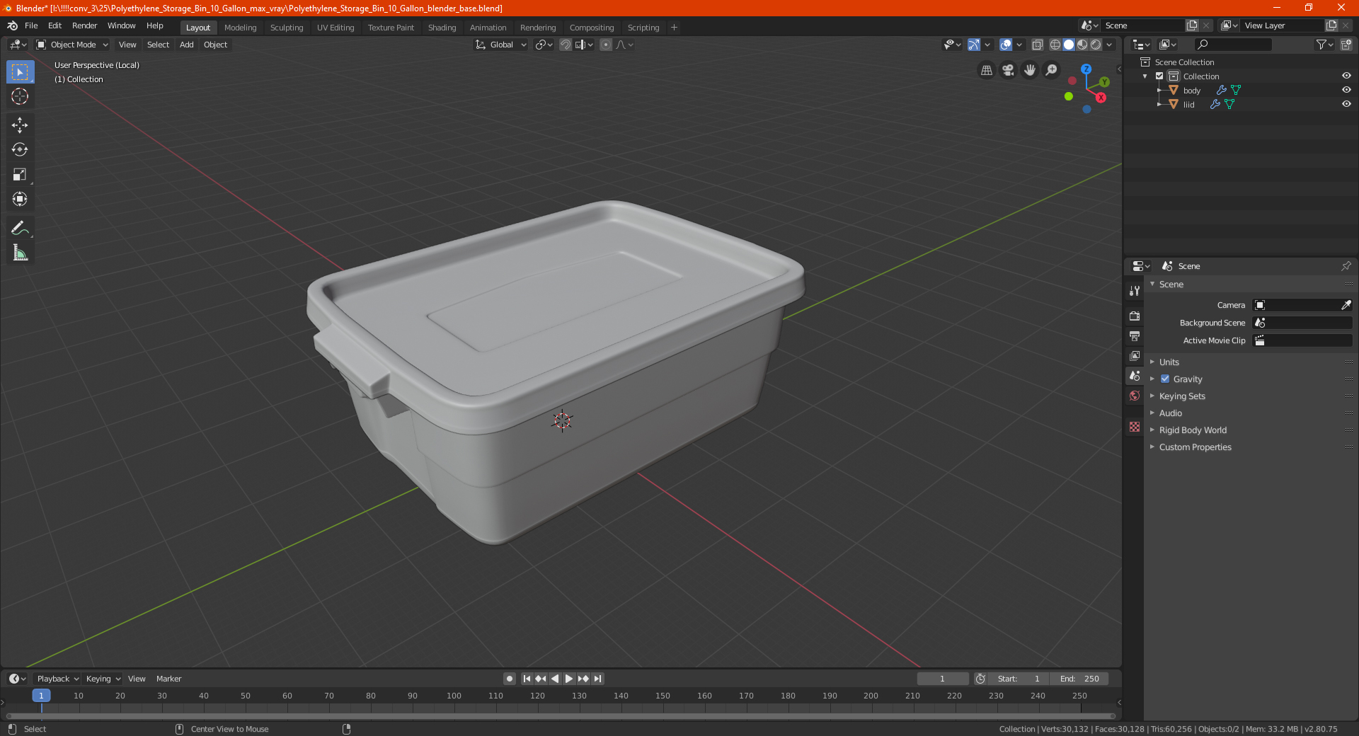 Polyethylene Storage Bin 10 Gallon 3D model