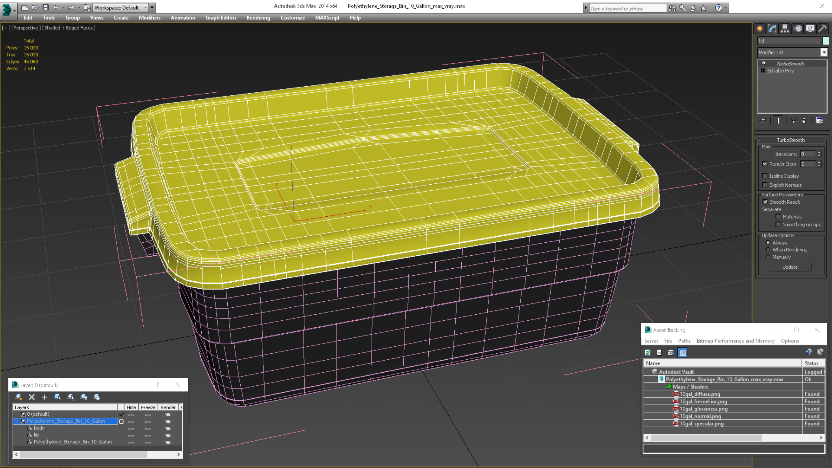 Polyethylene Storage Bin 10 Gallon 3D model