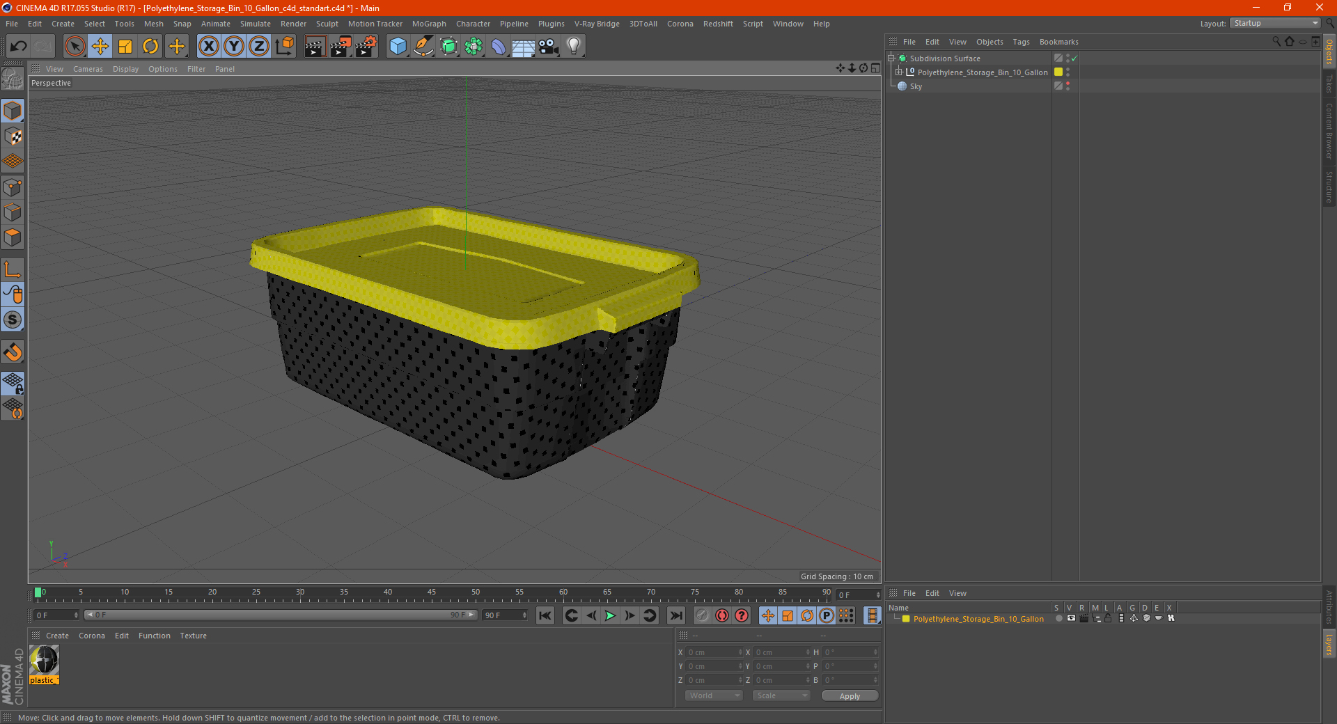 Polyethylene Storage Bin 10 Gallon 3D model