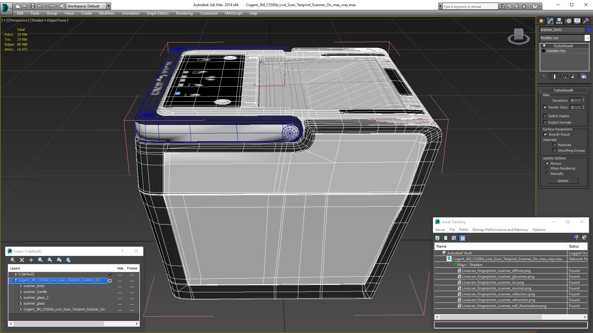 3D Cogent 3M CS500e Live Scan Tenprint Scanner On