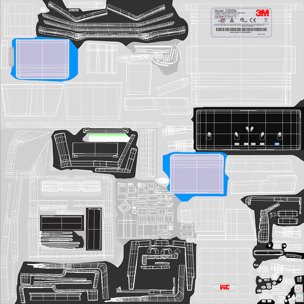 3D Cogent 3M CS500e Live Scan Tenprint Scanner On