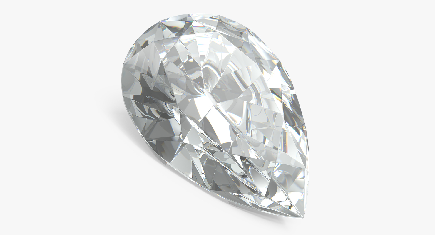 3D Pear Shape Diamond model