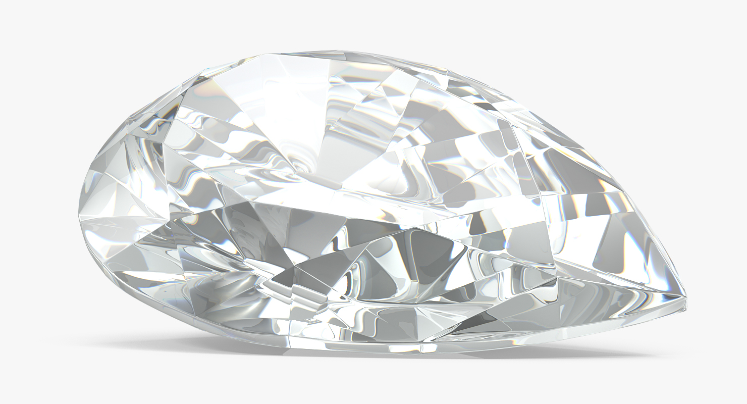 3D Pear Shape Diamond model