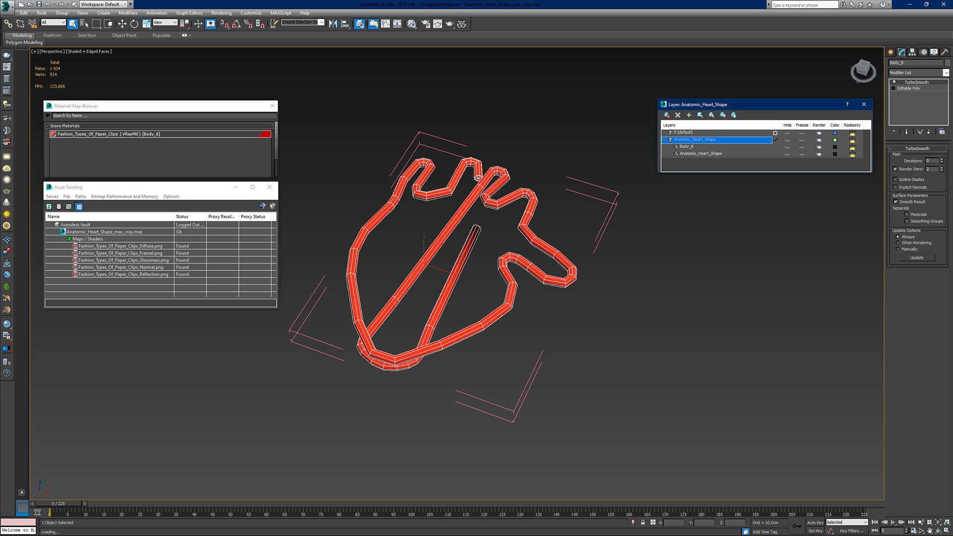 3D model Anatomic Heart Shape