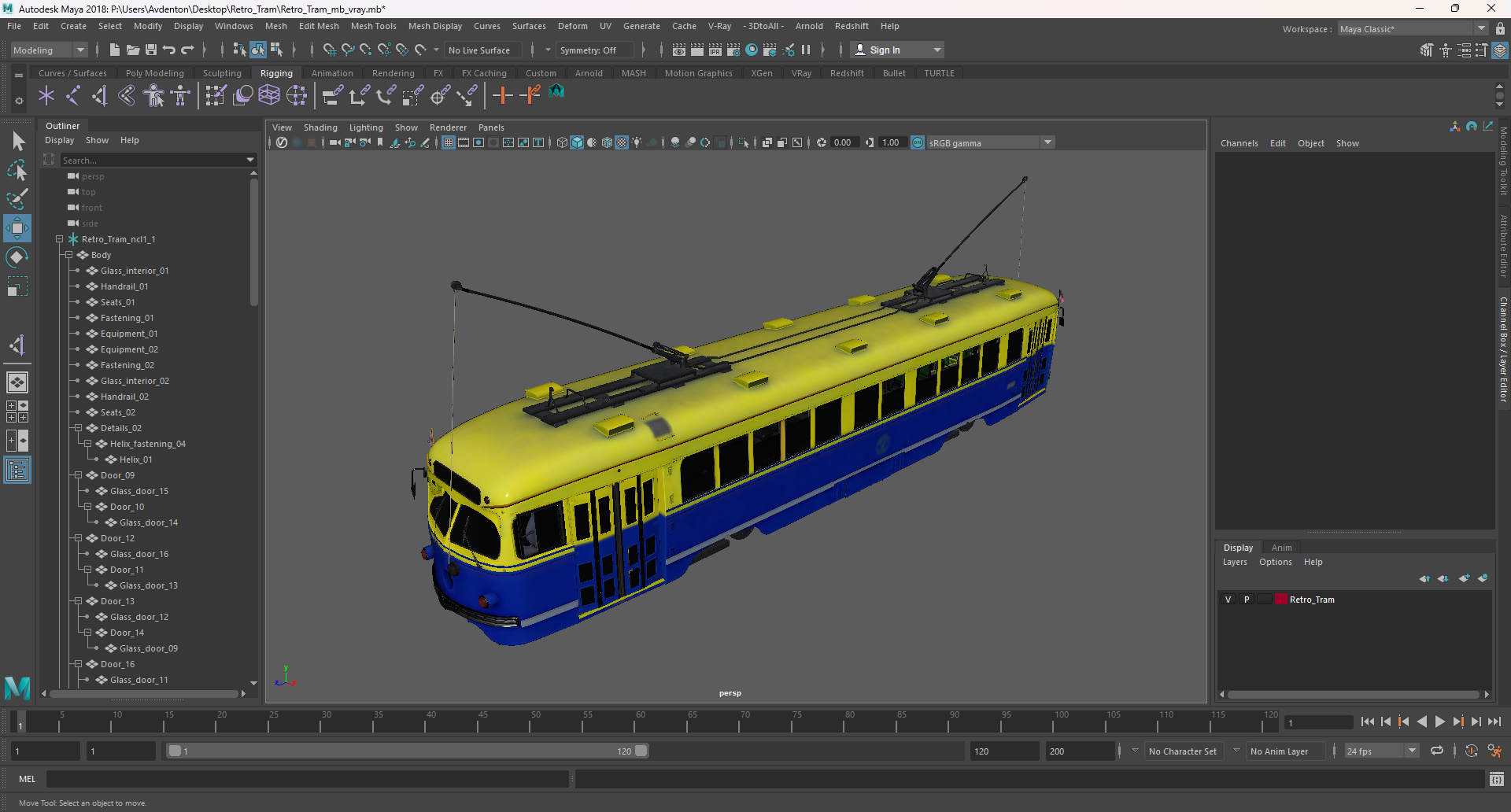 3D model Retro Tram