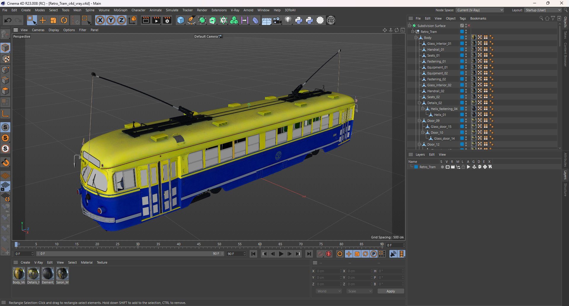 3D model Retro Tram