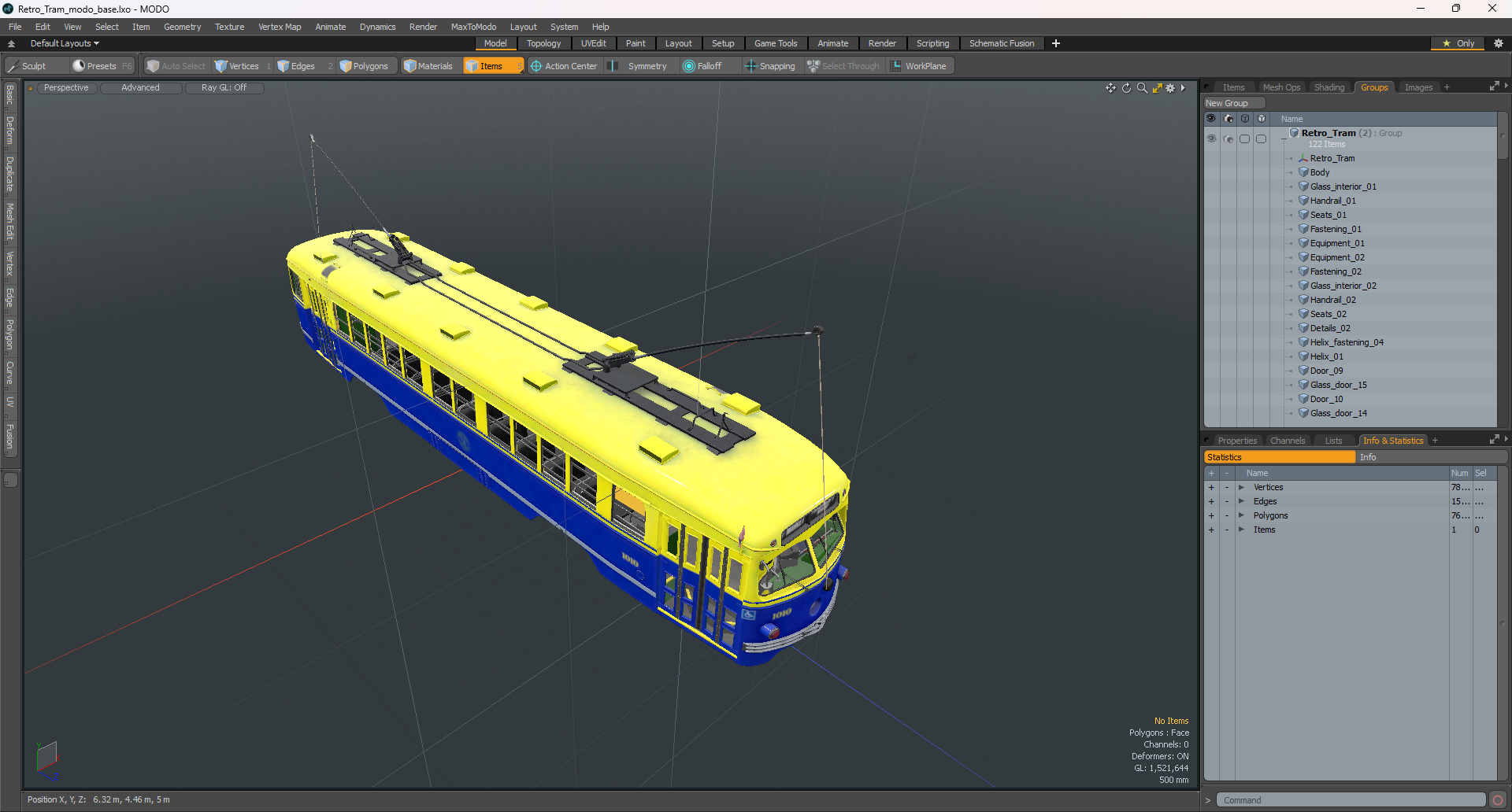 3D model Retro Tram