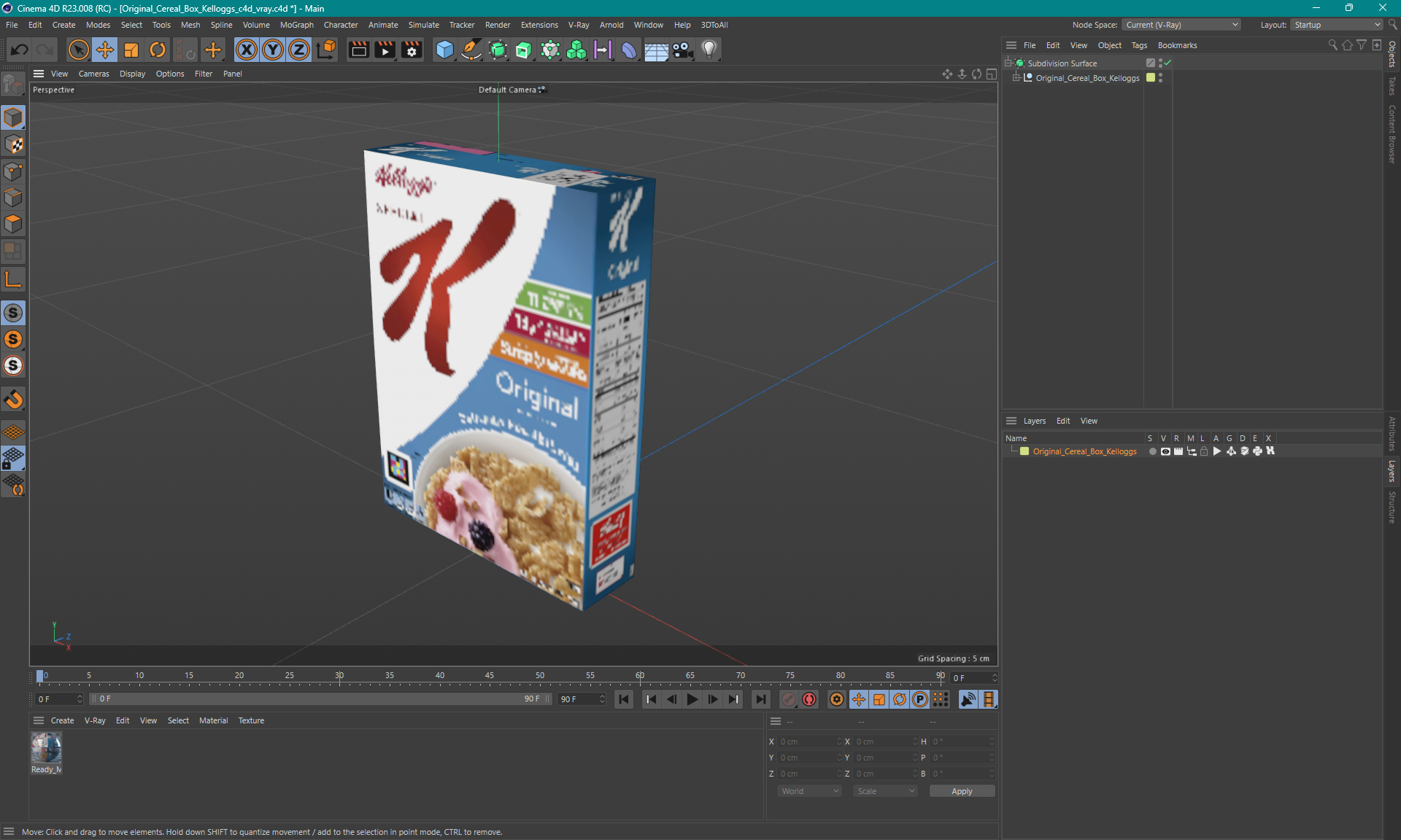 3D Original Cereal Box Kelloggs model