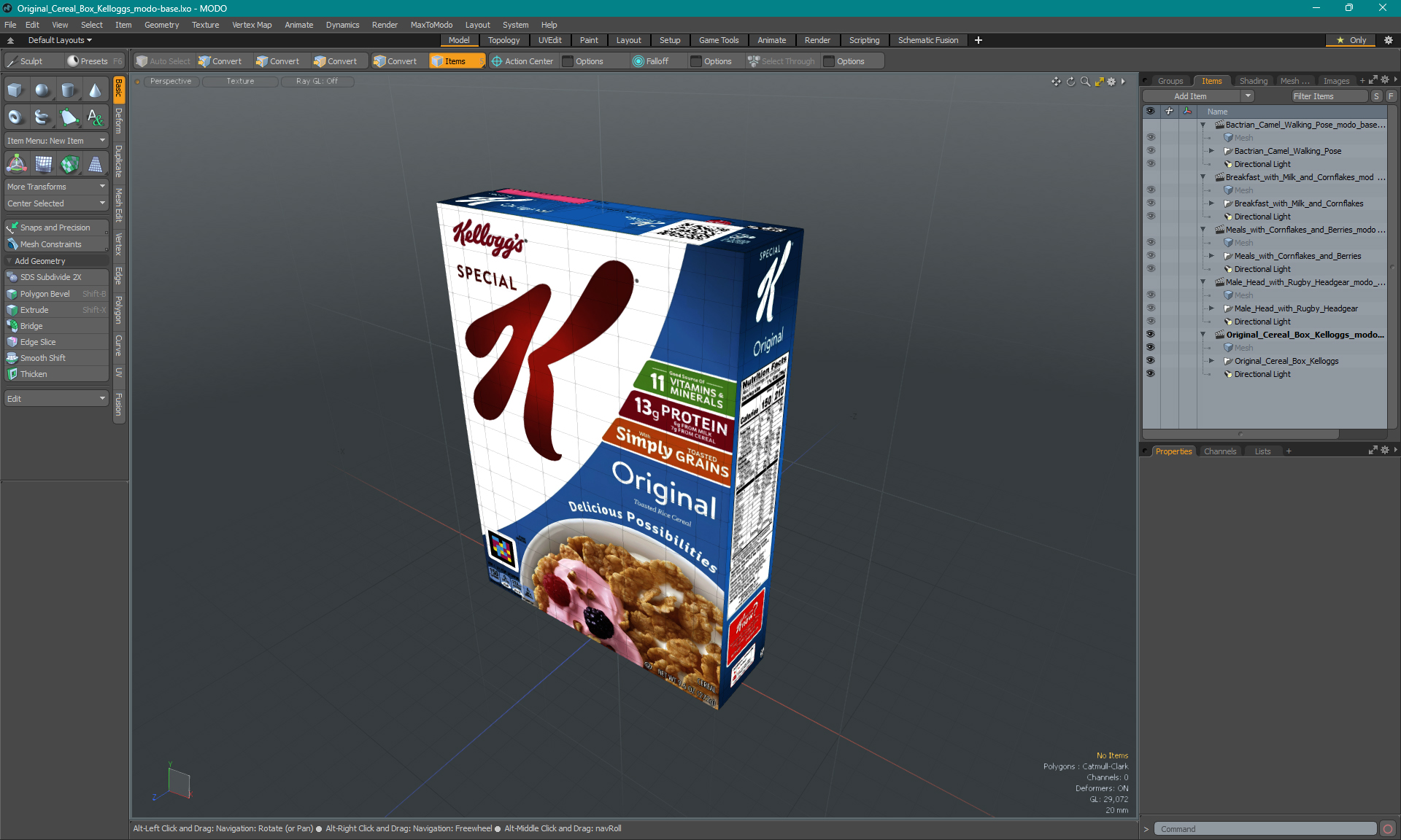 3D Original Cereal Box Kelloggs model