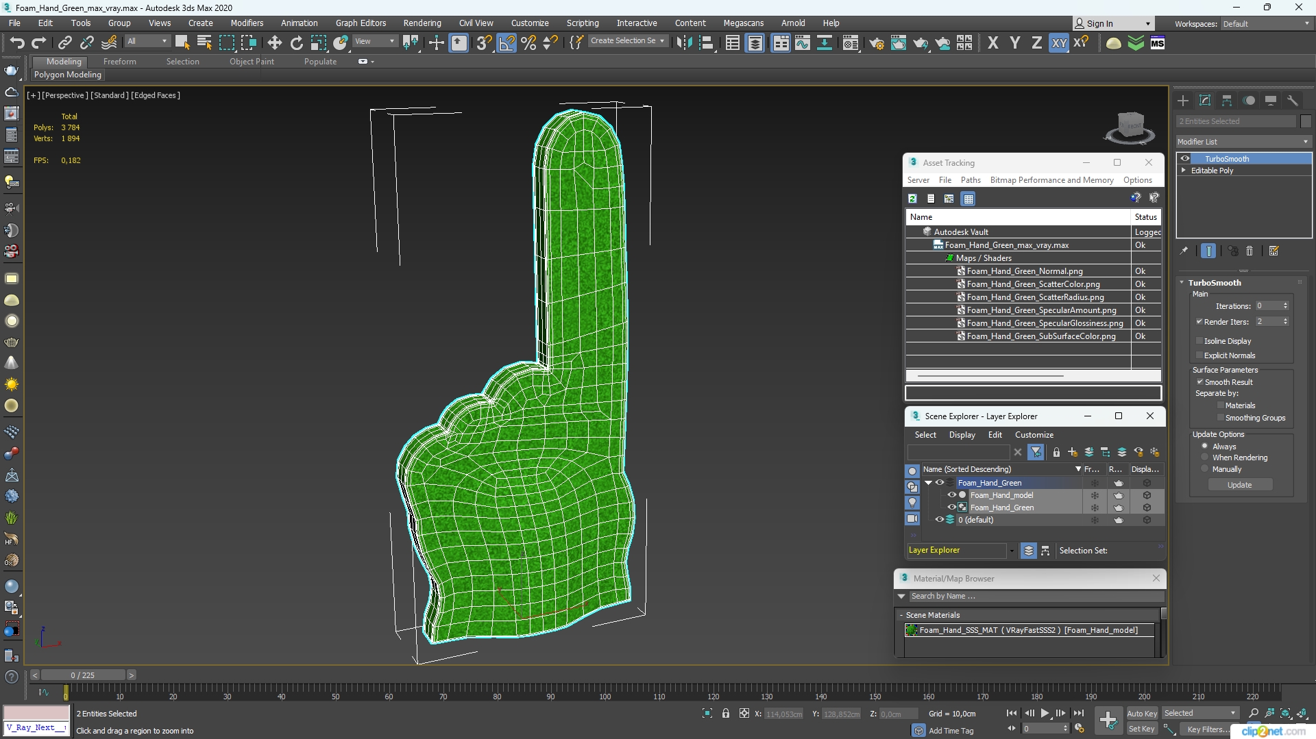 3D model Foam Hand Green