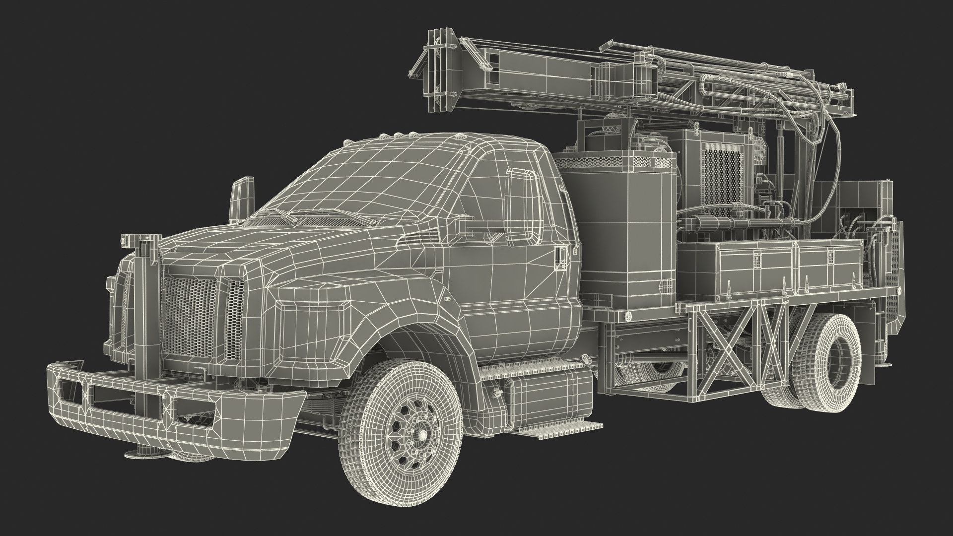 International Mechanical Mobile Drill Rig Truck Orange 3D model