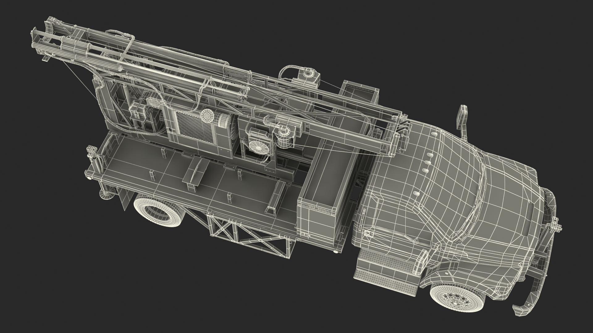 International Mechanical Mobile Drill Rig Truck Orange 3D model