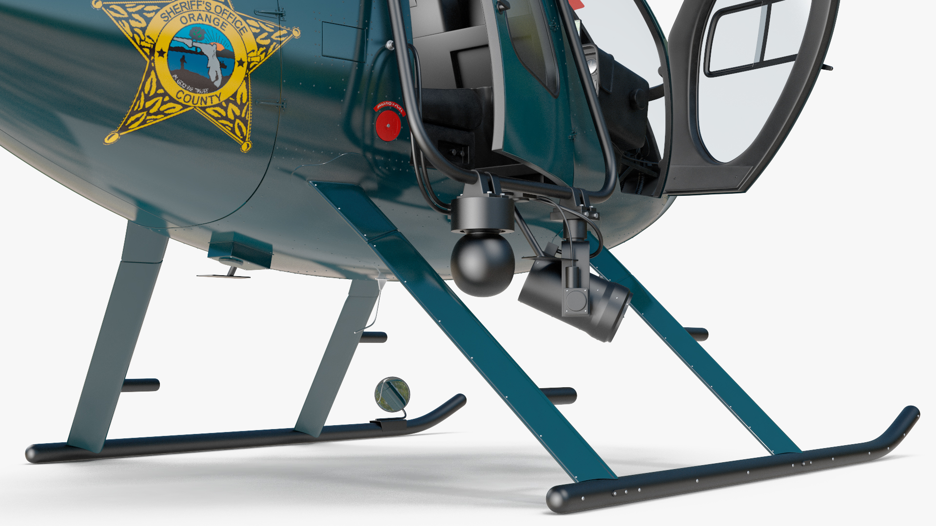 3D MD 500E Sheriff Helicopter Rigged model