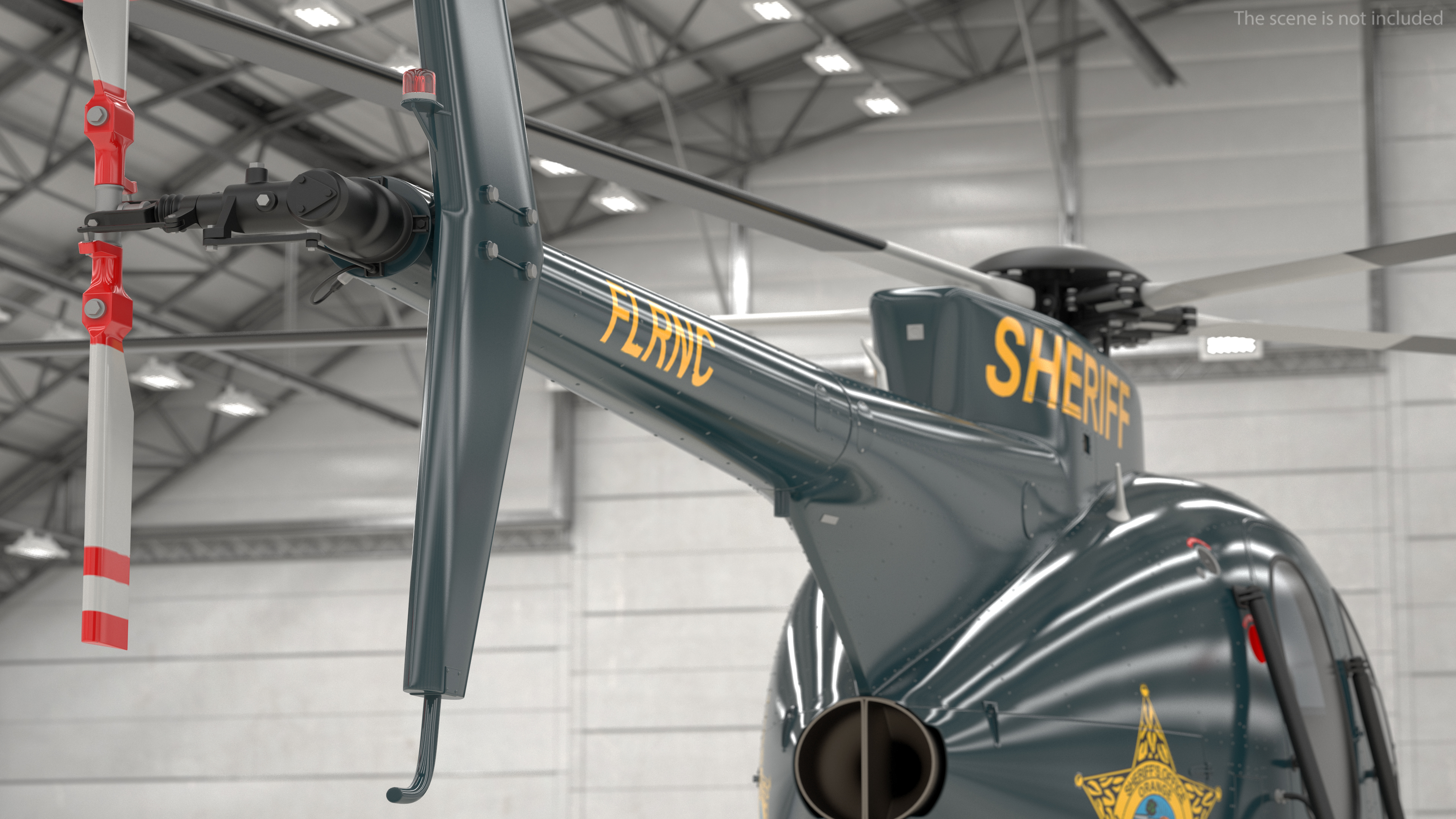 3D MD 500E Sheriff Helicopter Rigged model