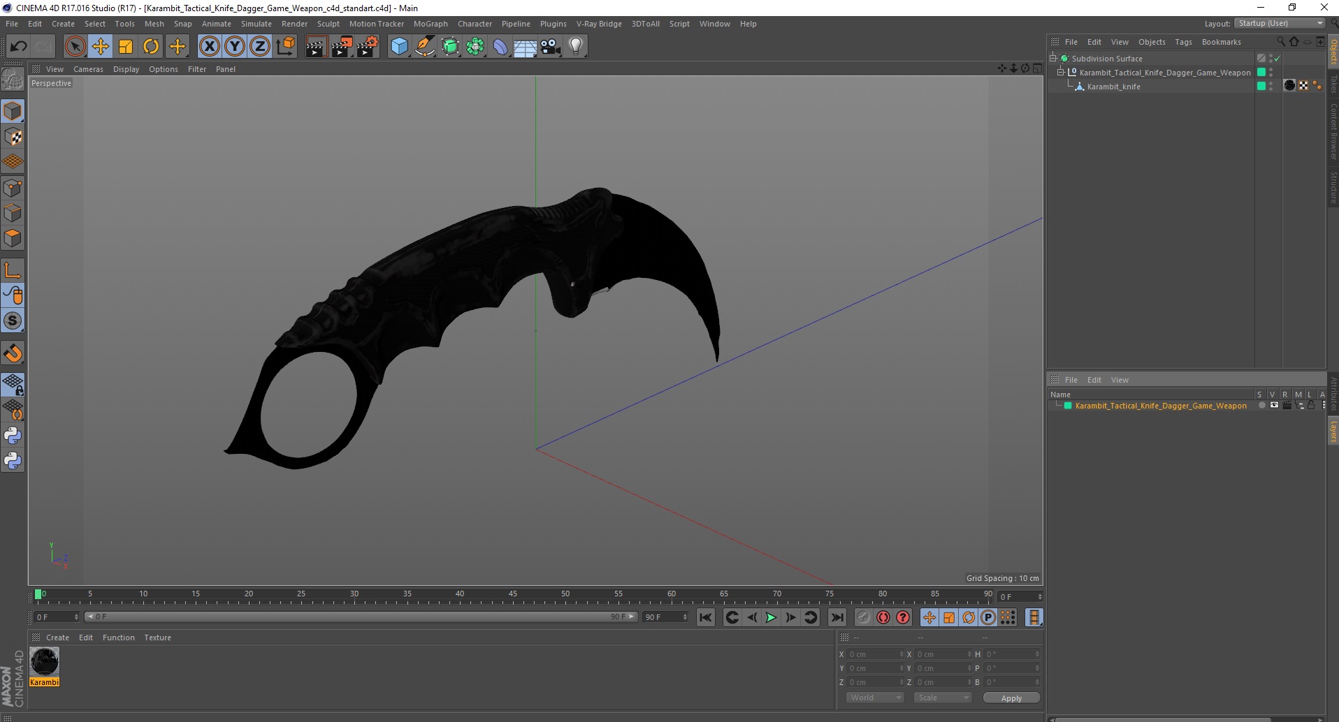 Karambit Tactical Knife Dagger Game Weapon 3D