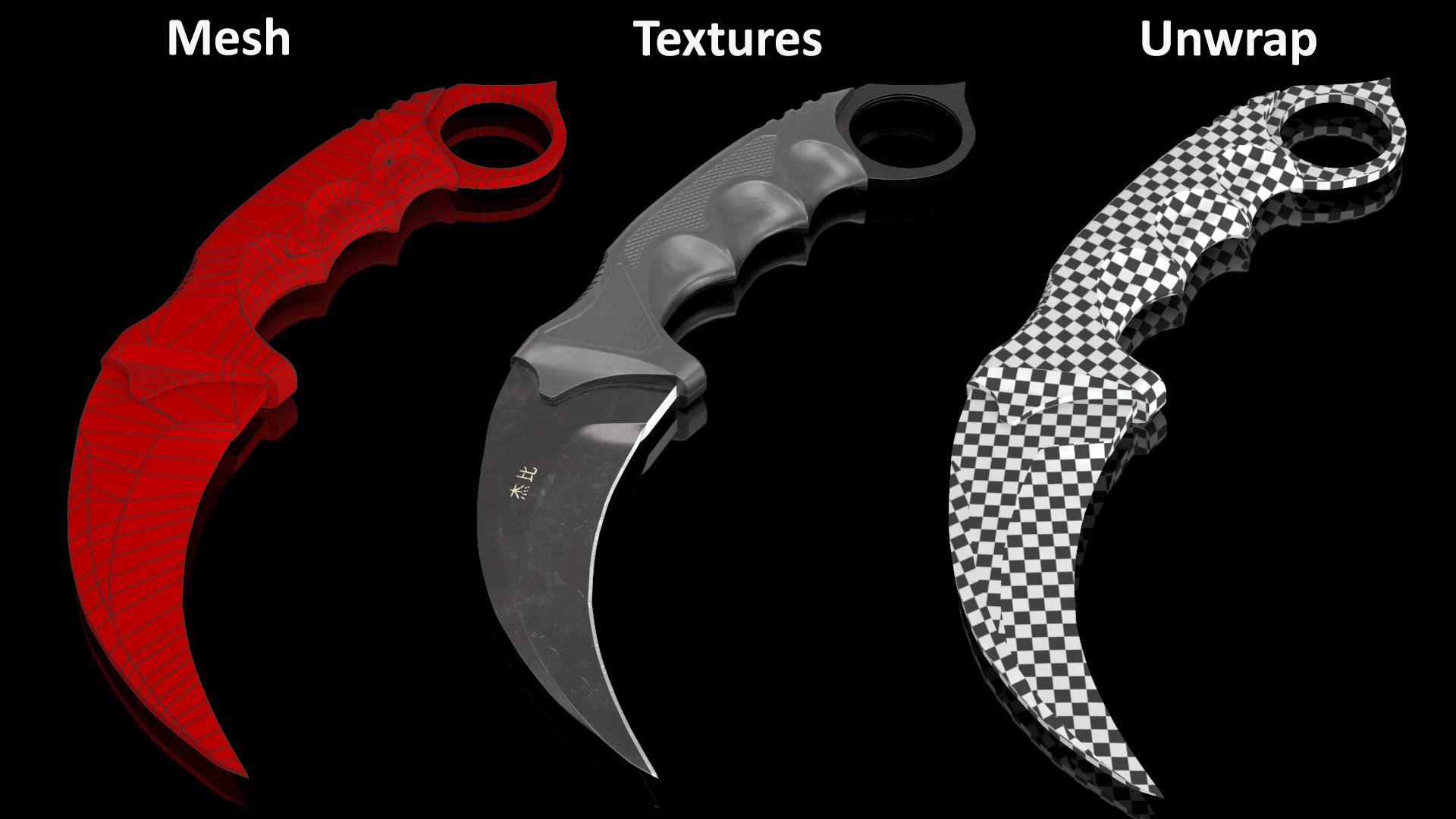 Karambit Tactical Knife Dagger Game Weapon 3D