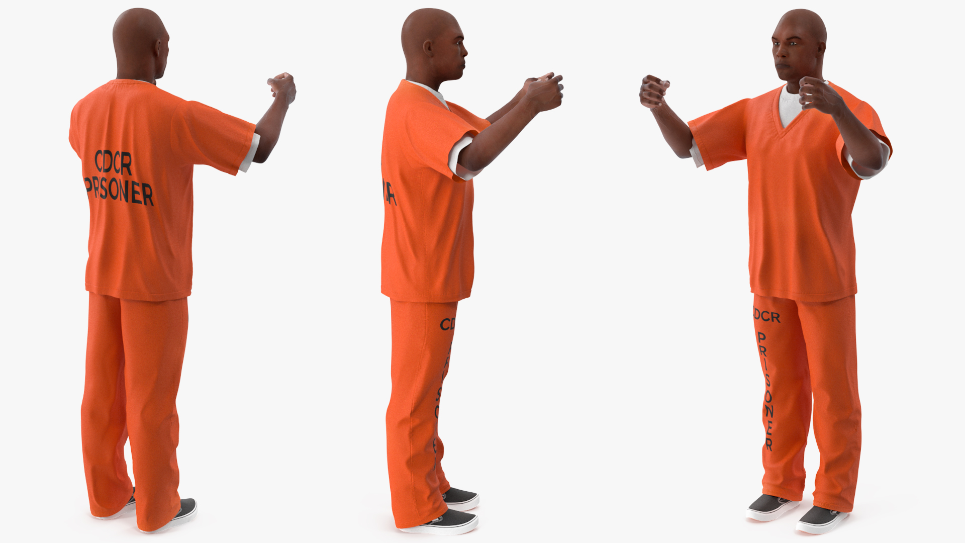 Black Prisoner in Jail Cell 3D