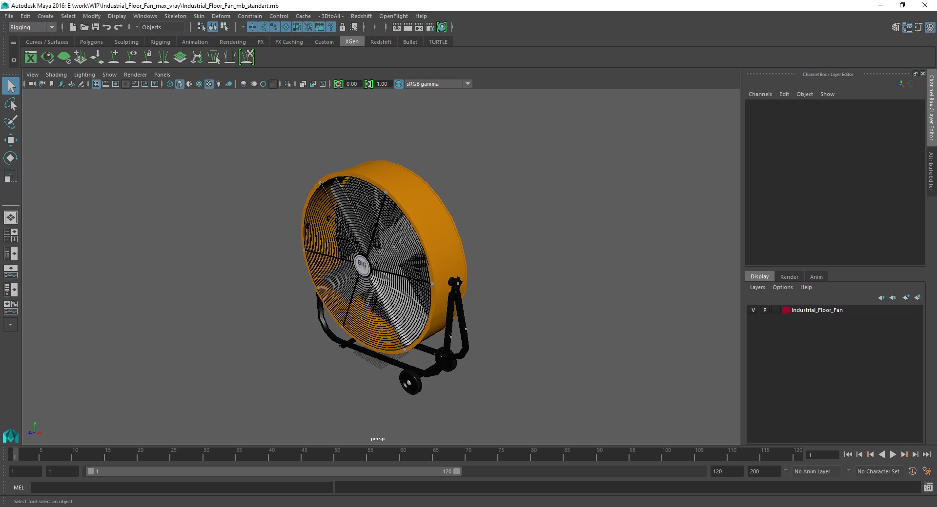 3D model Industrial Floor Fan