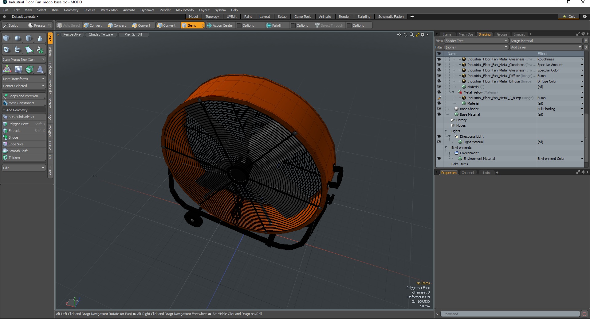 3D model Industrial Floor Fan