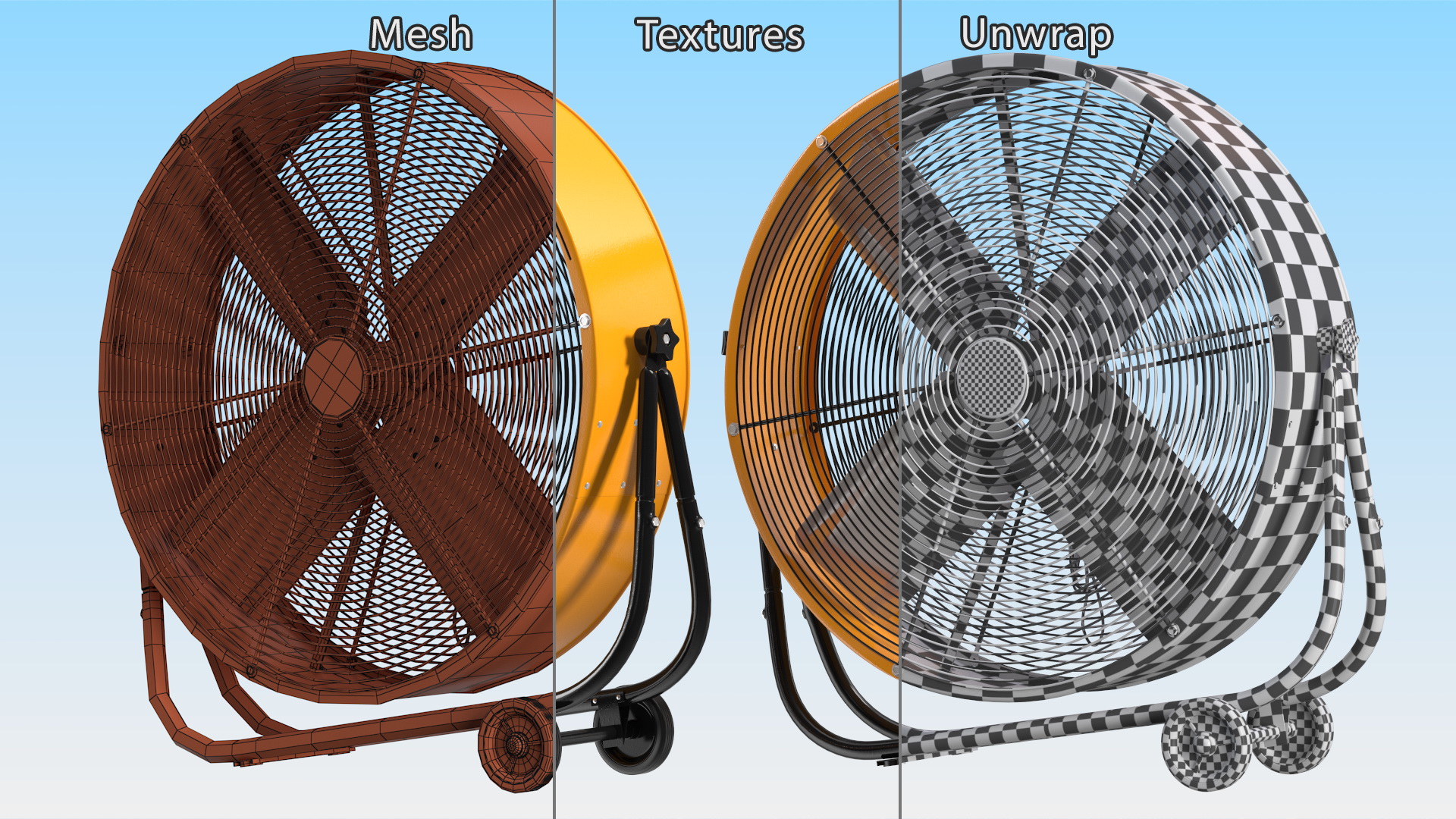 3D model Industrial Floor Fan