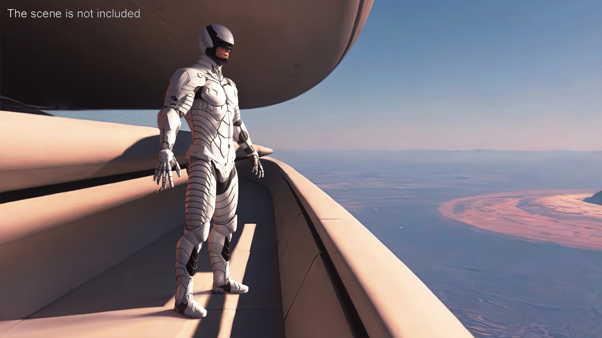 Futuristic Soldier in White Suit 3D