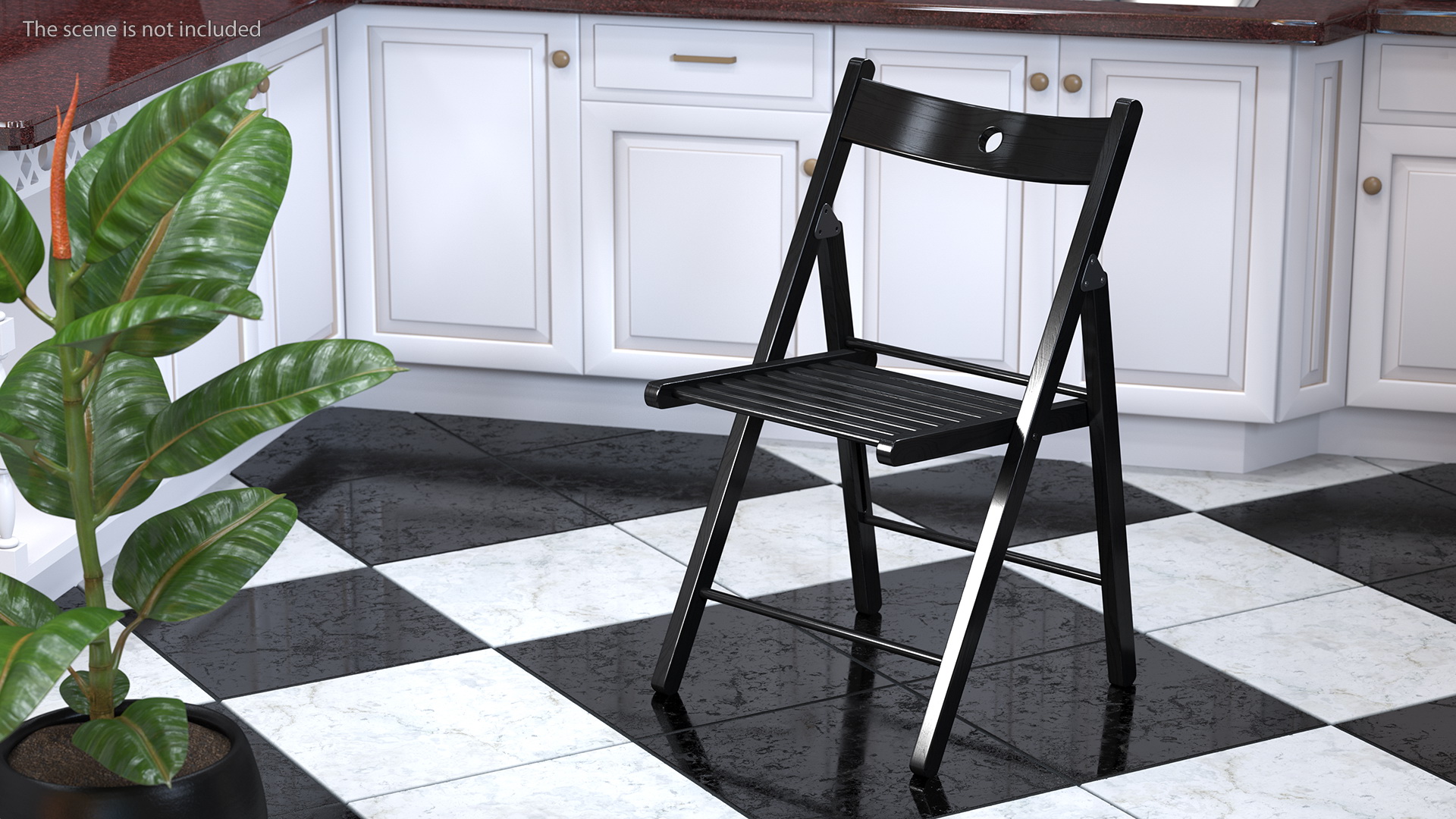 Folding Chair Black Open 3D model