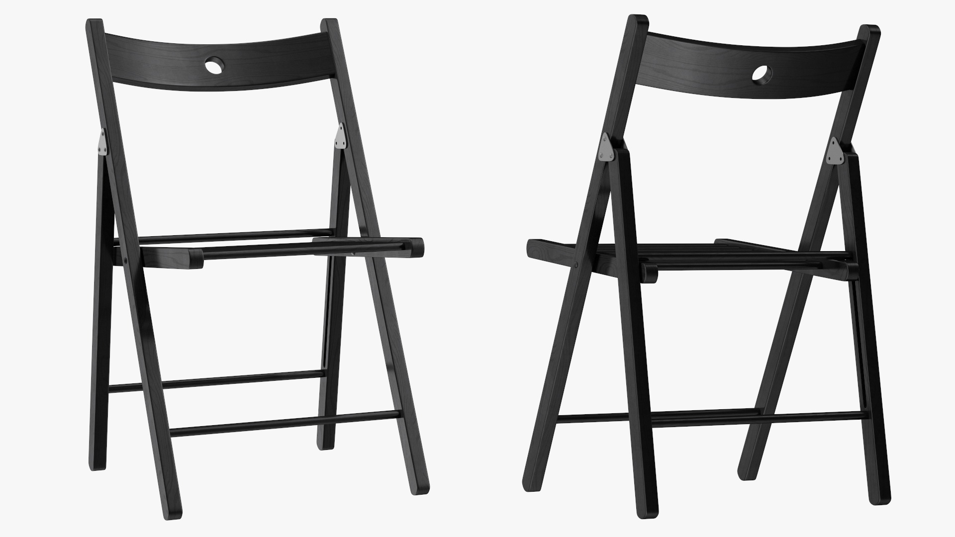 Folding Chair Black Open 3D model