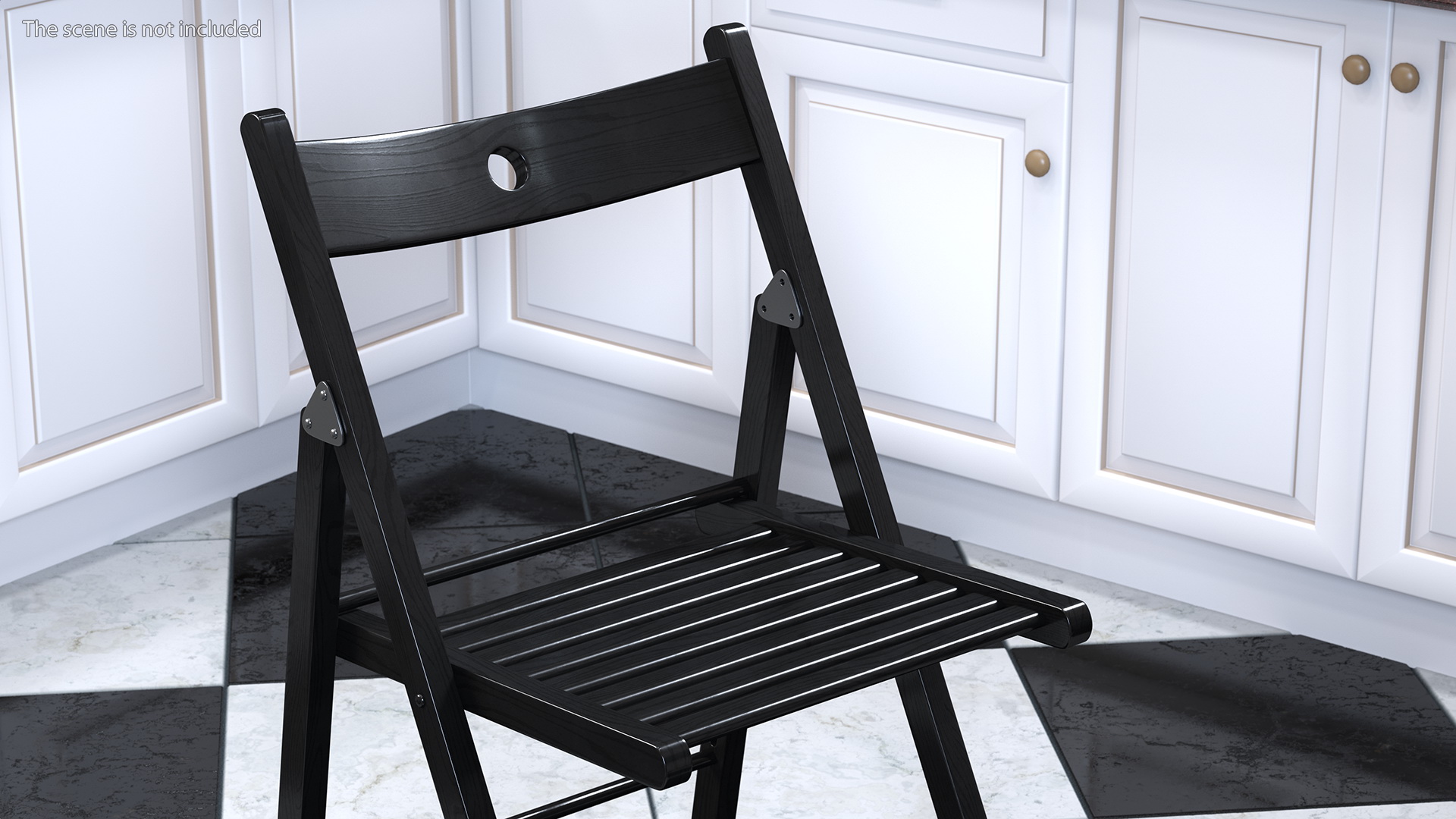 Folding Chair Black Open 3D model