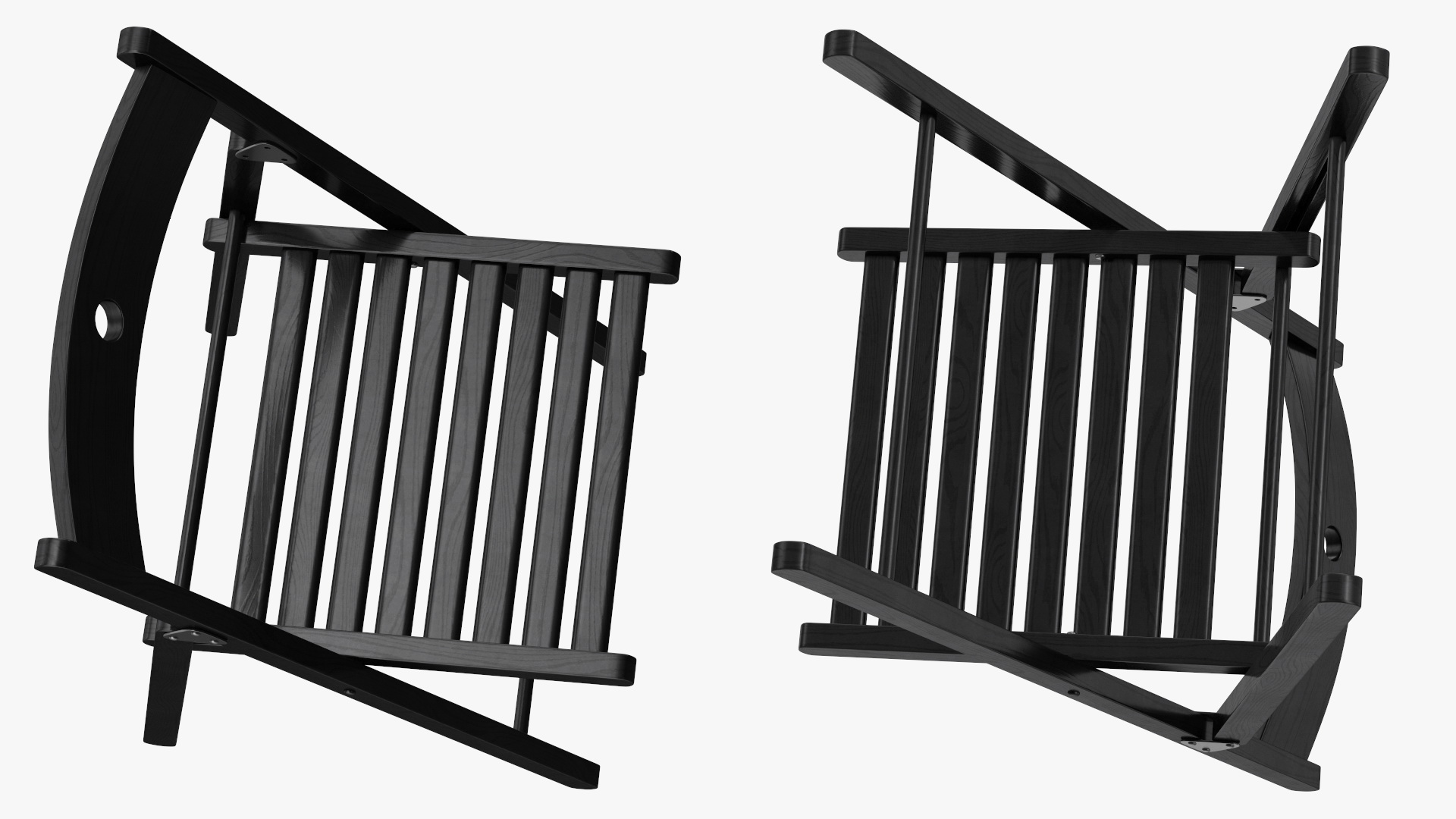 Folding Chair Black Open 3D model