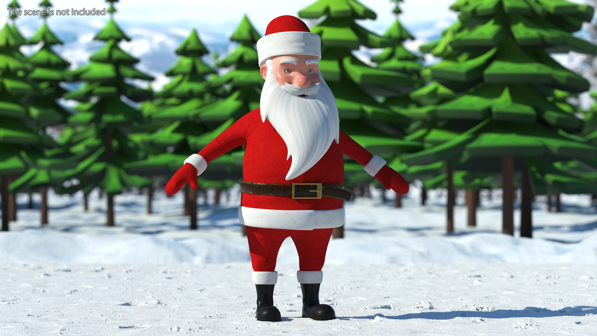 3D model Santa Claus Cartoon Rigged for Maya