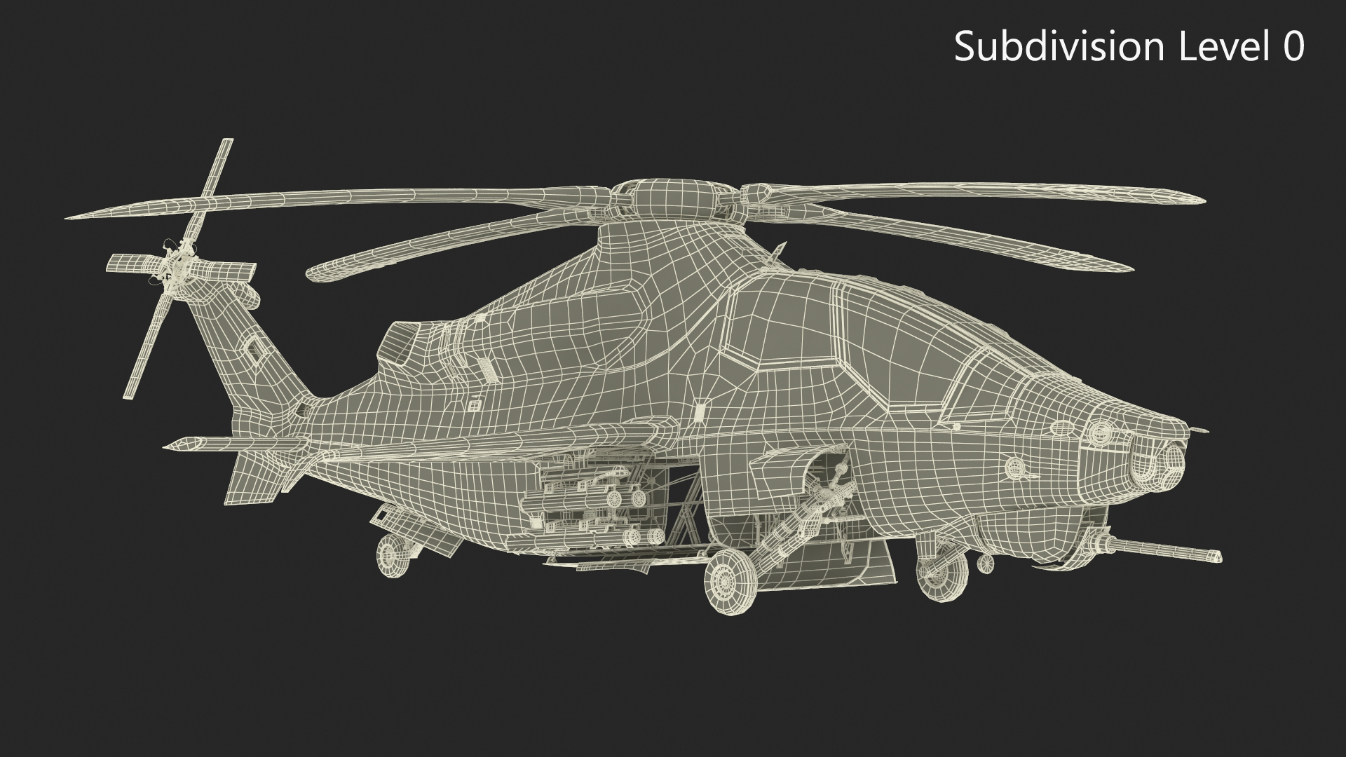 3D Military Attack Helicopter with Weapon model