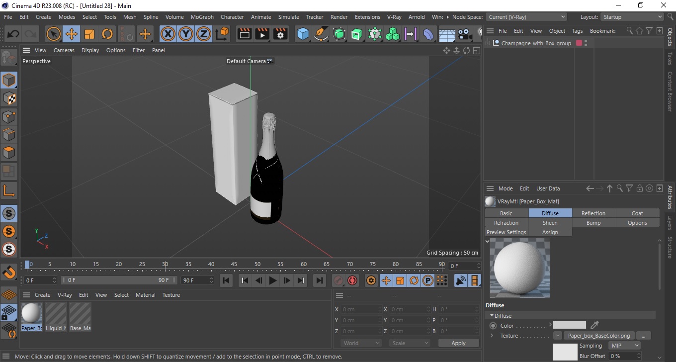 3D Champagne with Box model