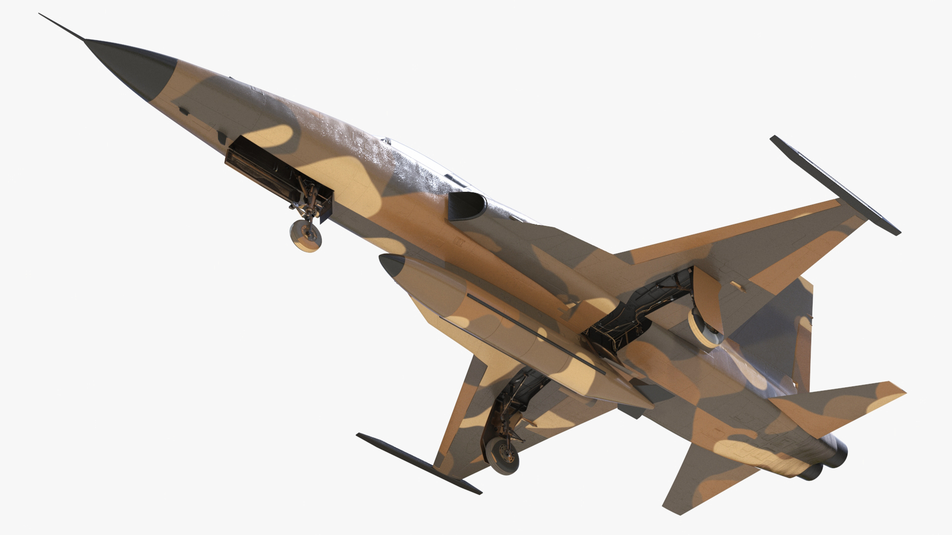 Sand Camouflaged Military Fighter Jet Rigged 3D model