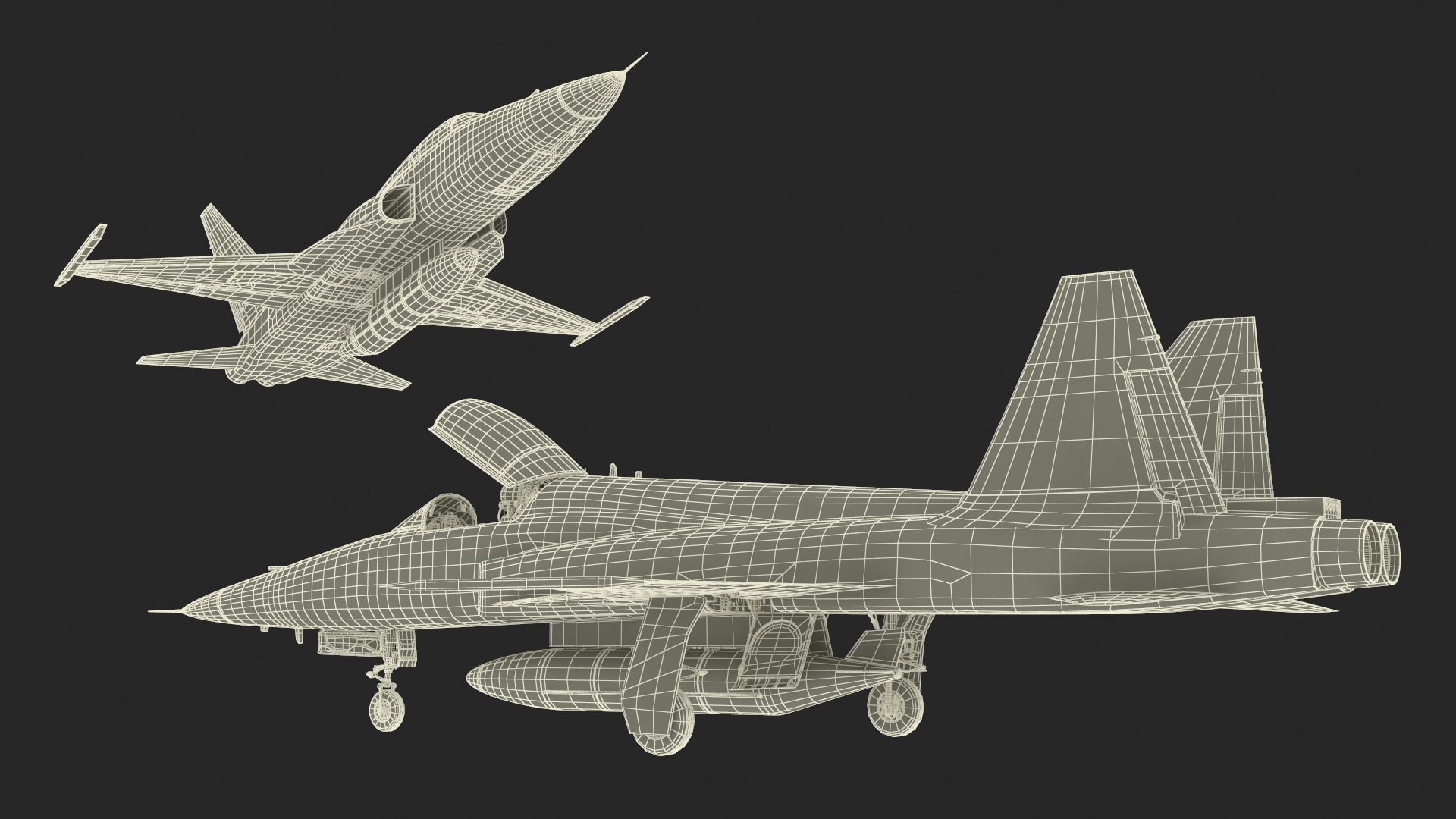 Sand Camouflaged Military Fighter Jet Rigged 3D model