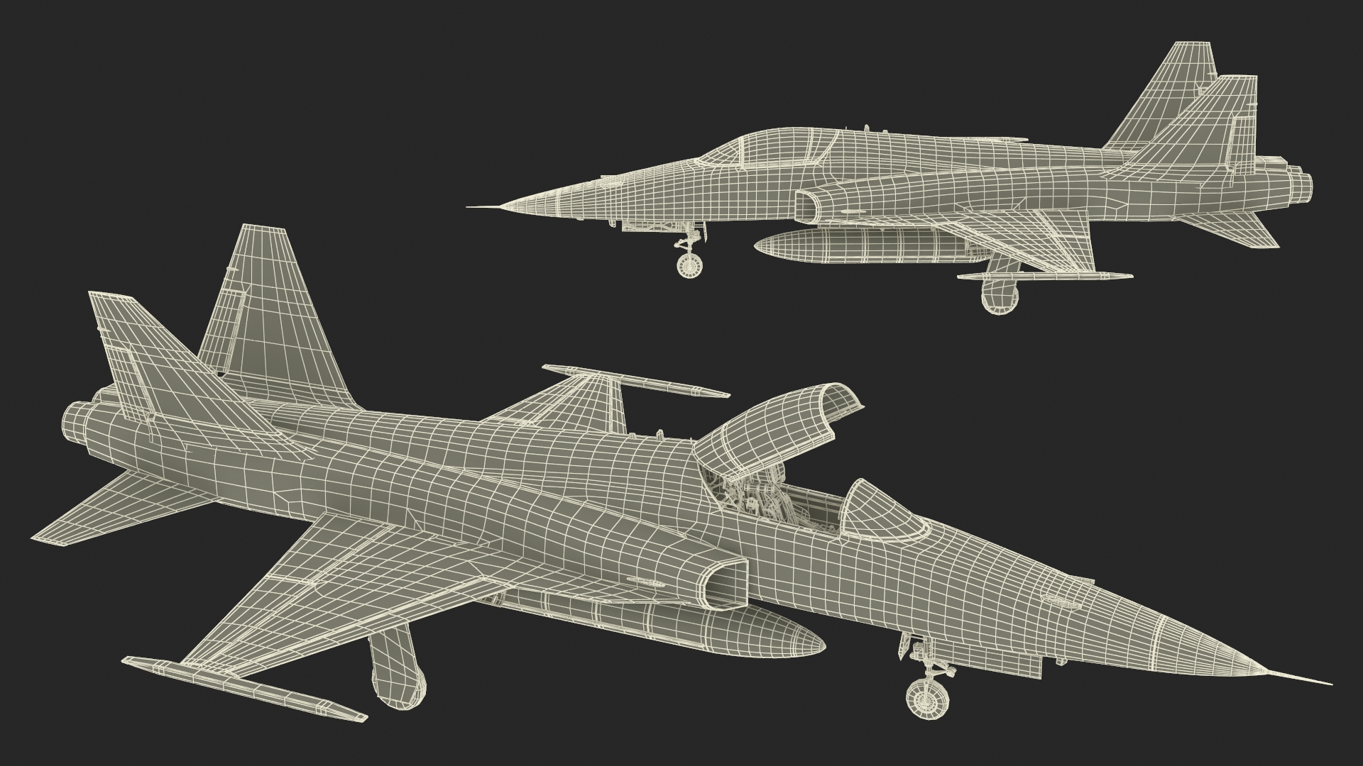 Sand Camouflaged Military Fighter Jet Rigged 3D model