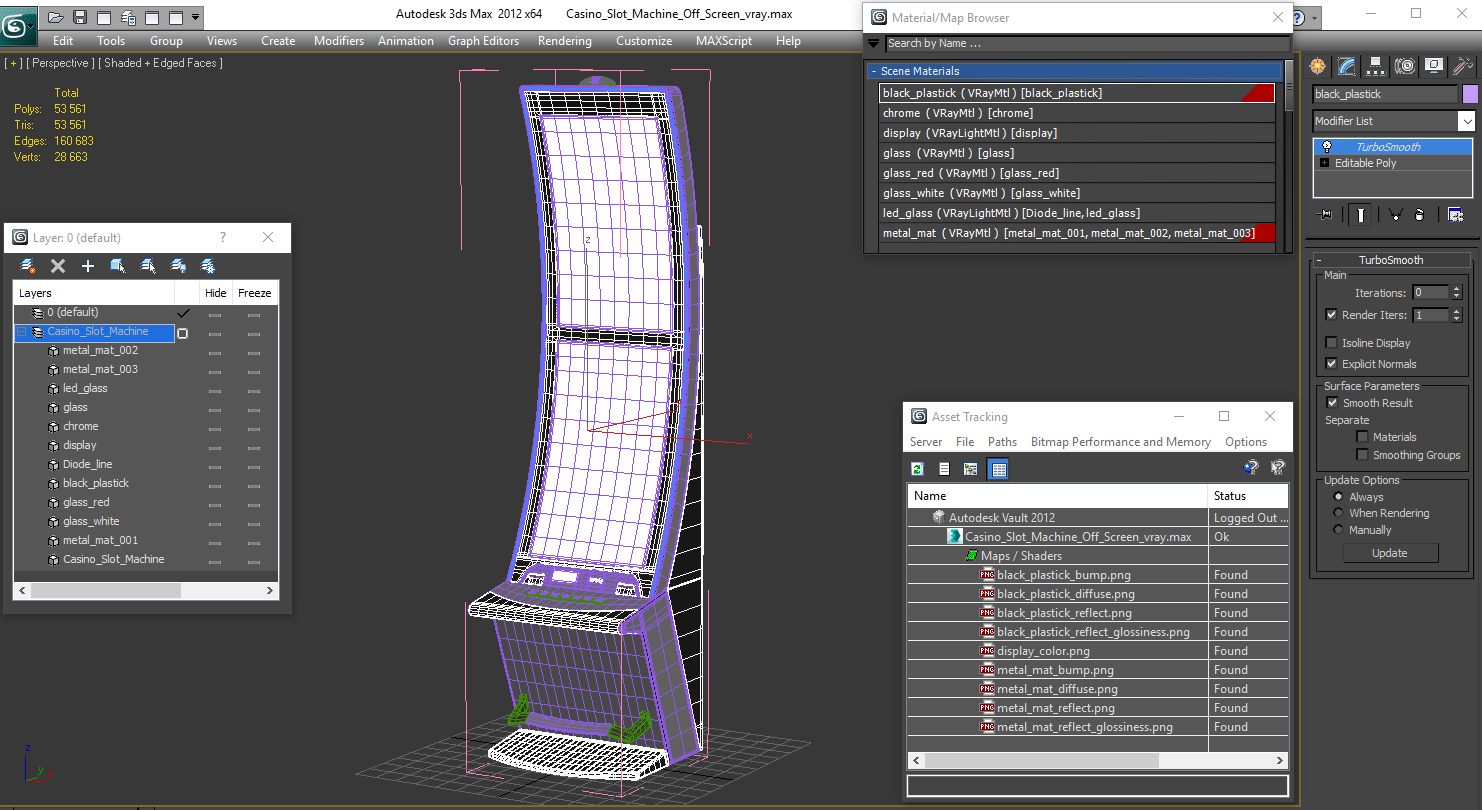 3D model Casino Slot Machine Off Screen