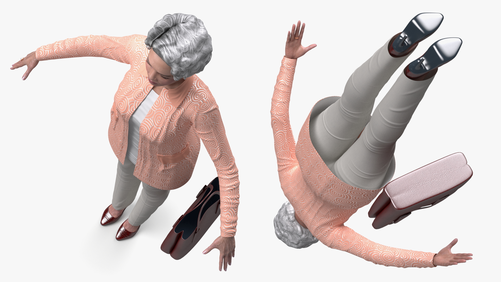 3D Chinese Elderly Woman Everyday Style A-Pose model