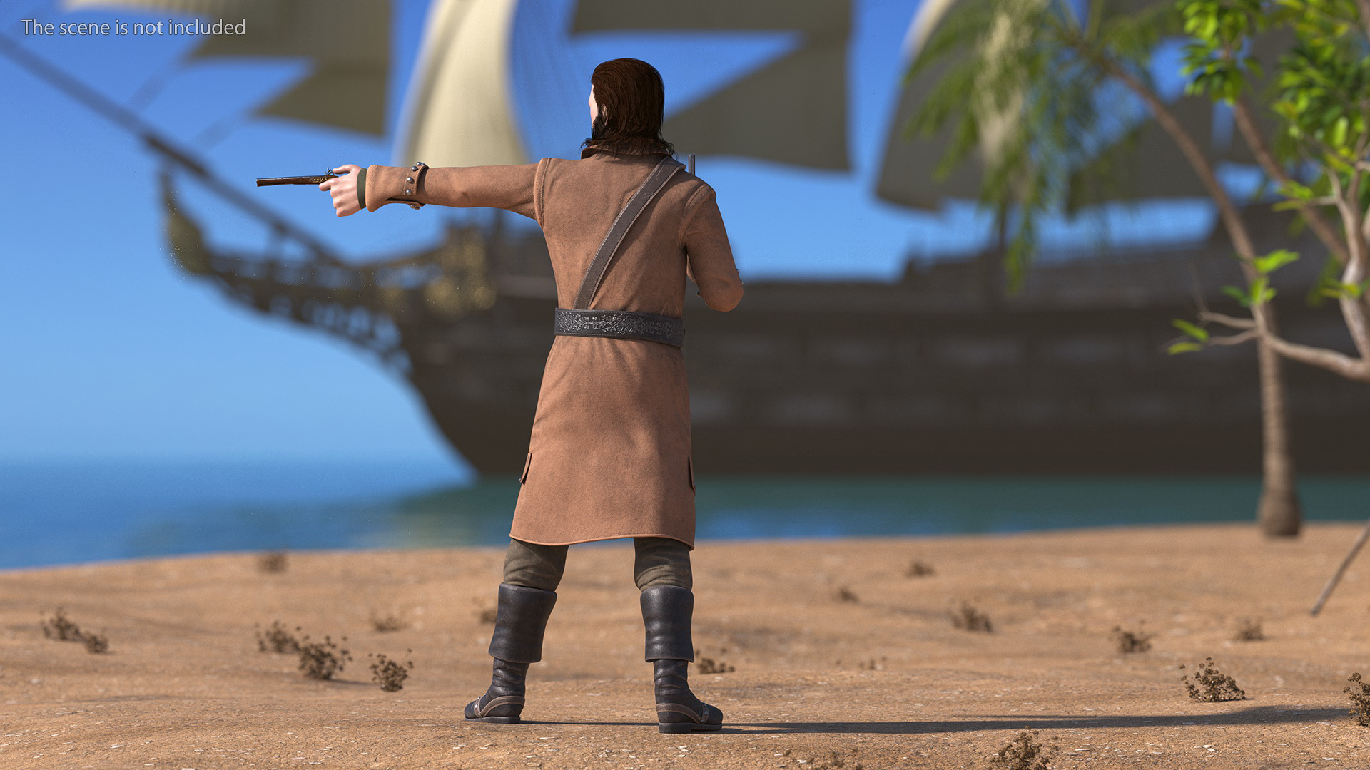 Rogue Pirate Man Rigged for Cinema 4D 3D