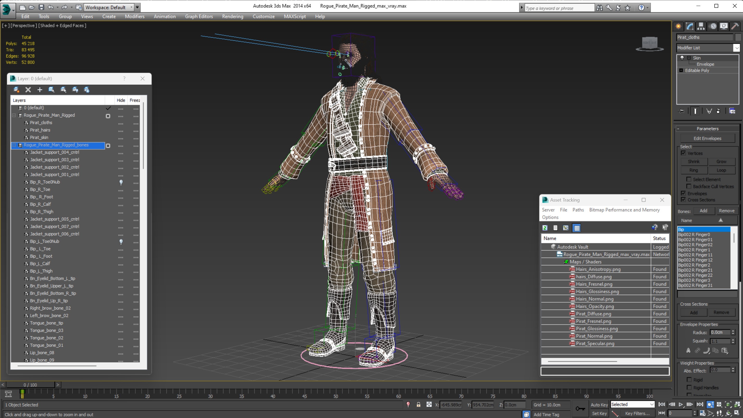 Rogue Pirate Man Rigged for Cinema 4D 3D