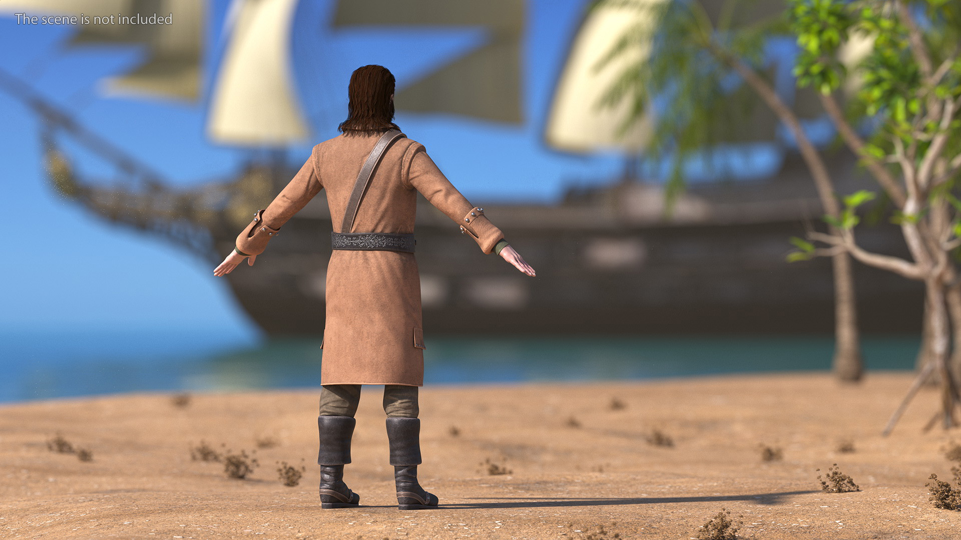 Rogue Pirate Man Rigged for Cinema 4D 3D